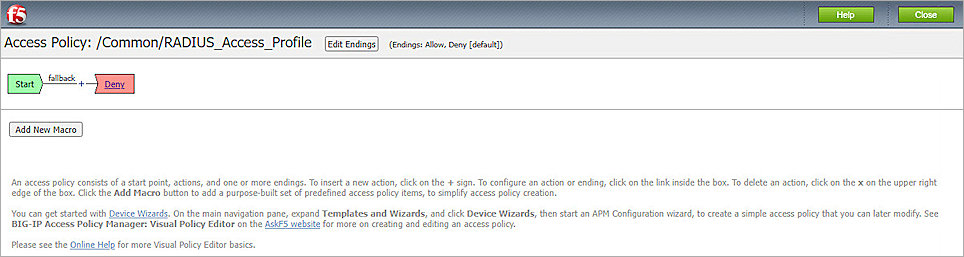 Screenshot of F5 Big-IP, Edit Access Profiles 1